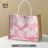 Bolsa Tote de Linho Impermeável em Estoque, Personalizável com Logo, Bolsa de Lona Pintada a Óleo, Bolsa de Compras de Lona Personalizada, Bolsa de Mão Ecológica