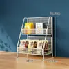 Prateleira de armazenamento de lanches, prateleira de armazenamento multifuncional para desktop doméstico, prateleira de supermercado, organizador de várias camadas para bancada de cozinha para condimentos