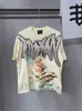 Camiseta Suelta de Manga Corta Retro Moda Hip-Hop Calle Americana Moda Americana Diamante Caliente Emoción Mixta