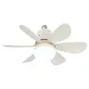 Bestseller transfronteiriço E27 com rosca, fácil de instalar, pequeno ventilador de teto silencioso para casa com 3 cores de dimerização e controle remoto
