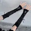 Mangas largas de encaje estilo Lolita para mujer, mangas de protección solar de alta gama, mangas finas con tirantes sexys para chicas guapas.