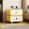 Mesa de cabeceira de madeira maciça estilo vintage, cor de madeira natural minimalista moderna, armário de armazenamento com cantos arredondados, mesa de cabeceira de quarto de grande capacidade