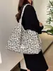 Bolso Tote Versátil de Ante con Estampado de Leopardo Vintage Doble Cara de Nicho de Gama Alta Gran Capacidad para Viajes Diarios Bolso de Hombro Versión Coreana
