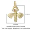 Distrito Lu Mariposa Cruzada Cobre Zircón Accesorios para Joyería DIY Ojo de Animal Collar Pulsera Colgante Pequeño Colgante