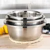 Fornecimento de Fábrica Conjunto de Três Peças de Bacia Peneira para Arroz em Aço Inoxidável Conjunto de Bacias para Lavar Arroz Bacia para Lavar Vegetais Doméstica Bacia de Escorrer Bacia Multiuso