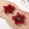 Estilo Fada Luxo Leve High-End Flor de Strass Coração Renda Pena de Avestruz Rosa DIY Acessório de Cabelo Feito à Mão Acessório de Corsage