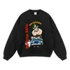 Moletom Lavado Retro Americano com Estampa Original Peso Pesado Oversized Solto com Estampa Hoodie Vintage Roupas de Marca Tendência