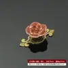 Puxador de Cerâmica para Móveis Gaveta de Armário Buraco Único Moderno Simples Pastoral Preto e Branco Estilo Europeu Buraco Único Redondo Puxador de Flor Rosa