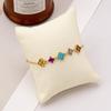 Pulseira de Trevo de Quatro Folhas da Sorte para Mulheres, Luxo Leve Nicho Flor Colorida 2026 Nova Popular Zircônia Brincos Simples Doces