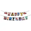 Nueva Bandera de Cumpleaños Infantil Colgante con Dibujos Animados de Pikachu, Frozen, Spider-Man, Gato Kt, Banderín de Decoración para Fiesta