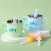 Ferramenta para Beber Sopa de Bebê, Ferramenta para Beber Mingau com Acessórios de Canudo com Fivela, Tigela de Silicone com Canudo para Suplemento Alimentar Infantil, Não Descartável