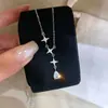 Collar de Plata de Ley S925 Estrella Gota de Agua para Mujer Japonés Lujo Ligero Sentido de Alta Gama Diseño de Nicho Cadena para Clavícula Artículo Popular en Little Red Book