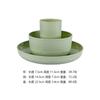 Tazones y Platos PP Transfronterizos Vajilla Juego Completo Combinación Hogar Anti-Caída Tazón de Arroz para Niños Patrón Vertical Plato de Cena de Plástico Tazón de Arroz Vaso de Agua
