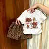 Conjunto Delgado Nuevo Estampado de Verano 2026 para Niños y Niñas, Conjunto de Dos Piezas de Moda Súper Lindo con Pantalones Cortos y Manga Corta