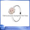 Pan Jia Dora Cobre Branco Diamante Laço Flor Amor Clássico Moda Mais Fácil de Combinar Anel como um Presente para Namorada