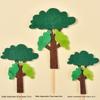 Novo Cartão de Bolo Árvore de Feltro e Série Floresta de Bandeirinhas Árvore Pequena Decoração de Festa de Confeitaria Cartão de Bolo de Aniversário