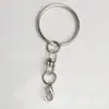 Chaveiro de Metal com Corrente 25 Aberturas Círculo Plano Anel de Flor Mais Corrente de 4 Seções Fecho Lagosta Fivela em Oito Aço Inoxidável Chaveiro