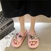 Pantuflas de serie de flores de pedrería estilo coreano con suela gruesa, lindas de colores de caramelo, con suela suave, antideslizantes para baño para damas