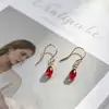 Pendientes Yanbai de Estilo Medieval Ligero, Retro Francés, Forma de Lágrima, Circonita Esmeralda, Pendientes Dorados Elegantes de Estilo Palacio de Lujo Ligero