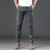 Pantalones Casuales para Hombre 2026 Nuevo Verano Delgados Sueltos Rectos Elásticos de Negocios Simples de Moda Marca Algodón Puro Largos