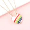 Aliexpress Nuevo Transfronterizo Nuevo Amor Empalme Collar Arcoíris Colgante Bff Mejor Amigo