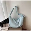 Bolsa de Dumpling Casual Leve Grande Capacidade Bolsa Feminina 2025 Novo Estilo Coreano Ins Bolsa Transversal Moda Simples Bolsa de Lona