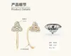 Pendientes de Trébol de Moissanita Famosos en Internet para Mujer, Pendientes de Plata de Ley S925 con Diseño Único, Accesorios de Oreja de Moda