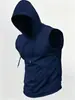 2026 Verano Transfronterizo para Hombre Chaleco con Capucha sin Mangas Casual Elegante Fitness Exterior Color Sólido Deportes Venta al por Mayor