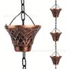 Corrente de Chuva de Novo Produto Transfronteiriça 2,6m Calha de Drenagem Desvio de Tubo de Descida Corrente de Chuva Decorativa Metálica de Cobre para Exterior