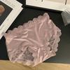 Pequeña máquina de corazón puro querer encaje hueco sexy costuras satén seda de morera entrepierna cintura media talla grande hermoso cadera triángulo ropa interior para mujeres