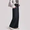 Pantalones de maternidad de pierna ancha con cordón, de cintura alta, que soportan el vientre, pantalones rectos fluidos, holgados y versátiles, adecuados para salidas casuales durante el embarazo