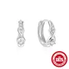 Nuevos Pendientes de Plata de Ley 925 con Elemento Retorcido de 8 Caracteres, Pendientes de Gama Alta Incrustados con Diamantes, Pendientes Elegantes Más Vendidos en Europa y América