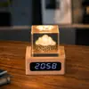 Luz Noturna de Cristal para Relógio Cubo de Nuvem Ornamento de Mesa Luminária de Cabeceira Árvore de Cristal Presente de Natal para Meninas Transfronteiriço