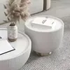 Mesa de café redonda de piedra, Lujo ligero, estilo italiano moderno, minimalista para apartamentos pequeños, uso doméstico, combinación moderna y creativa