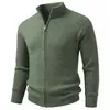 Cardigan de gola alta europeu e americano transfronteiriço, nova coleção outono/inverno 2026, malha elegante e de corte justo para jovens, versátil e fácil de combinar