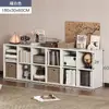 Gabinete Lateral de Noche Semi-Cerrado, Gabinete Largo, Gabinete de Almacenamiento de Noche para Dormitorio, Gabinete de Ocho Compartimentos, Estantería de Rejilla, Estante de Almacenamiento de Noche