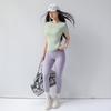 Ropa de Fitness Tops para Mujer Manga Corta Aspecto Adelgazante Running Deportes Camiseta de Secado Rápido Ropa de Pilates Yoga de Alta Gama Verano
