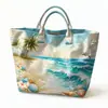 2026 Nuevo Sitio Independiente Transfronterizo Temu Bolso de Mano Impermeable PVC+Lona Portátil de Viaje Bolso de Hombro Bolso Tote