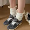 Calcetines de algodón con ribete corto para mujer youjiaxiu otoño e invierno, calentadores de piernas de punto trenzado texturizados de moda, cubiertas para botas