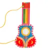 Suministro directo de fábrica guitarra de madera blanca jardín de infantes niños hecho a mano diy pintura graffiti guitarra de madera instrumentos musicales