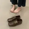Mocasines Cuadrados Tallados Estilo Retro que Aumentan la Altura Interior para Mujer, Nuevos Zapatos Estilo Británico Primavera y Otoño, Piel Negra