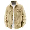 Camisa de trabajo de primavera para hombre, manga larga, nuevo estilo 2026, camisa casual de algodón para exteriores, corte holgado, talla grande, ropa exterior para hombre, delgada