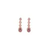 Yuebao Joyería Turmalina Plata de Ley S925 Chapado en Oro Rosa Corte Espiga Pendientes de Gama Alta Nicho Joyería de Plata