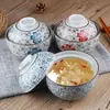 Cuenco de Cerámica Estilo Japonés de 4.5 pulgadas con Tapa, Cuenco para Huevo al Vapor, Cuenco para Sopa, Olla para Estofado, Cuenco para Gachas, Cuenco Pequeño, Vajilla Especializada Jingdezhen