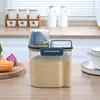 Cubo de Arroz Zecheng con Asa de Taza Medidora 2kg Transparente a Prueba de Polillas y Humedad Tanque de Almacenamiento de Cocina Tanque de Granos Cubo para Granos Varios