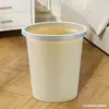 Cubo de basura grande a rayas sin tapa para cocina del hogar, sala de estar, dormitorio, baño, oficina, con borde para sujetar bolsas