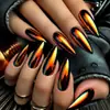 Nueva Manicura Popular Transfronteriza Europea y Americana 24 Piezas Moda Sexy Estilo Proceso de Galvanoplastia Punta Larga Uñas Portátiles Esmalte de Uñas Venta al por Mayor