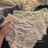 Brilho do Luar ~ Renda de Pontos de Cetim Pérola de Alta Qualidade Sem Marcas Sexy Laço Folha de Bambu Verde Forro plus size Roupa Íntima Feminina