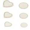 Cesta de Flores Tejida Hecha a Mano Transfronteriza Base de Madera Forma de Corazón Base de Ganchillo para Cesta de Ganchillo Suministros de Tejido DIY Accesorios