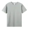 Armazém Yiwu Ag200G 40 Fios Duplos Camiseta Masculina de Algodão Puro Manga Curta Camiseta de Verão Tendência Gola Redonda